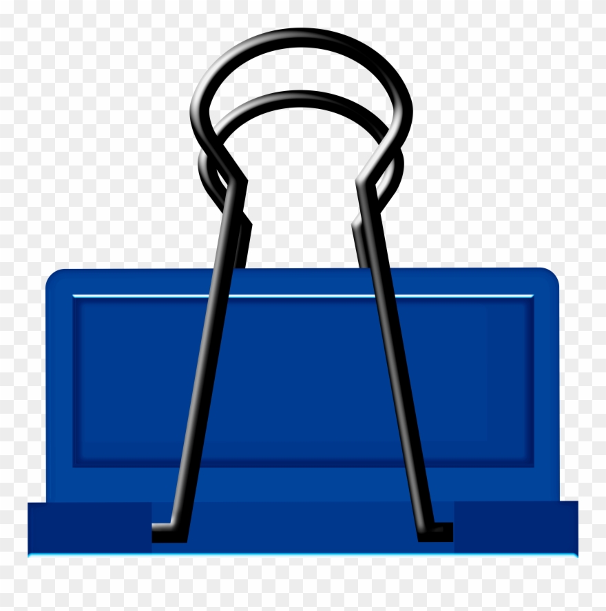 Blue Binder Clip Art - Png Download