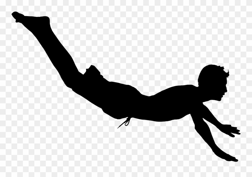 Boy Diving Big Image Png - Man Diving Silhouette Clipart