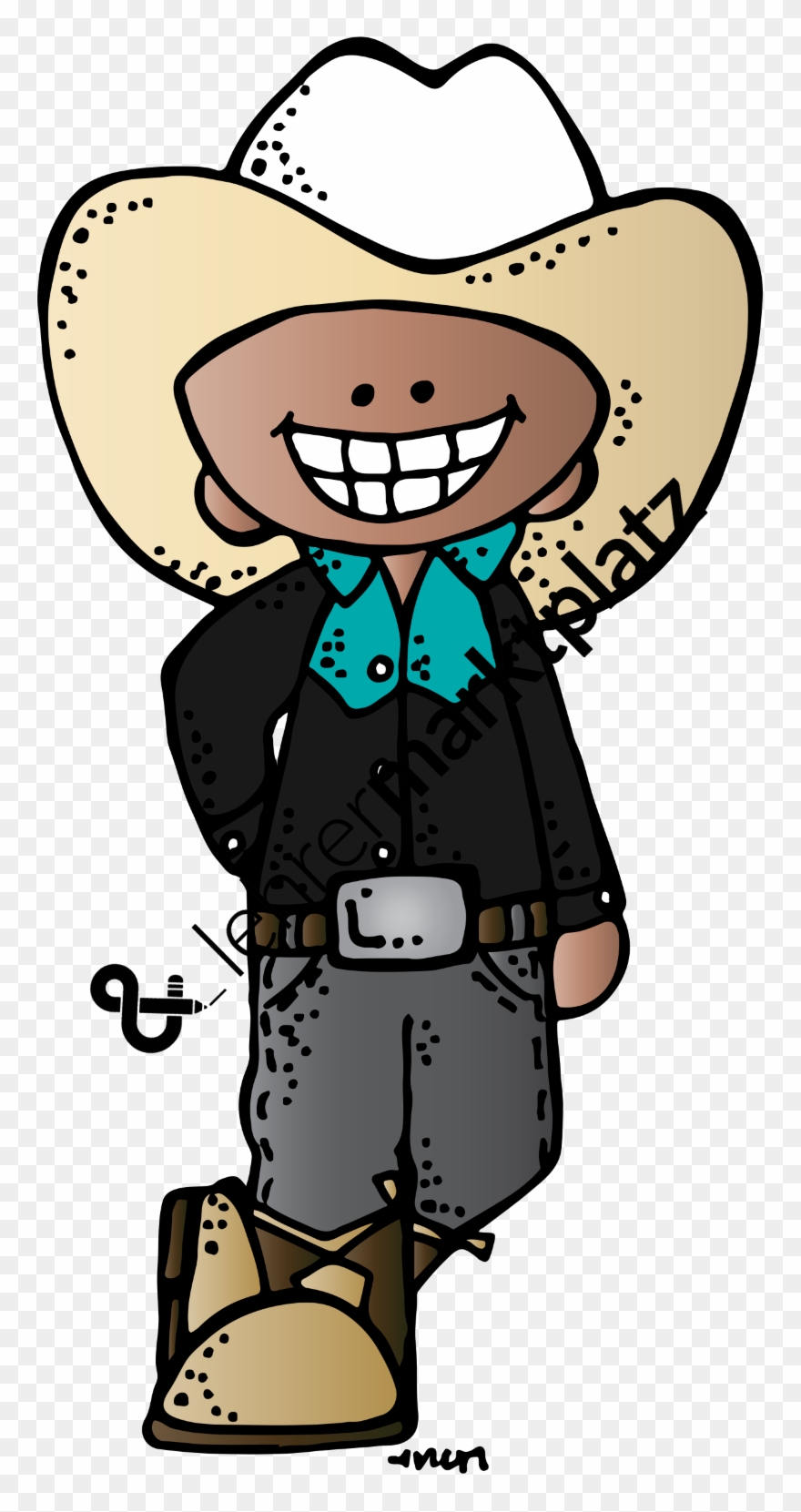 Graphic Freeuse Clip Art Cowboys Und - Melonheadz Cowgirl - Png Download