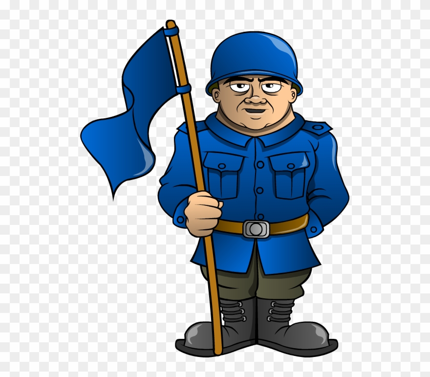 Male Clipart Janitor - Soldier Blue - Png Download