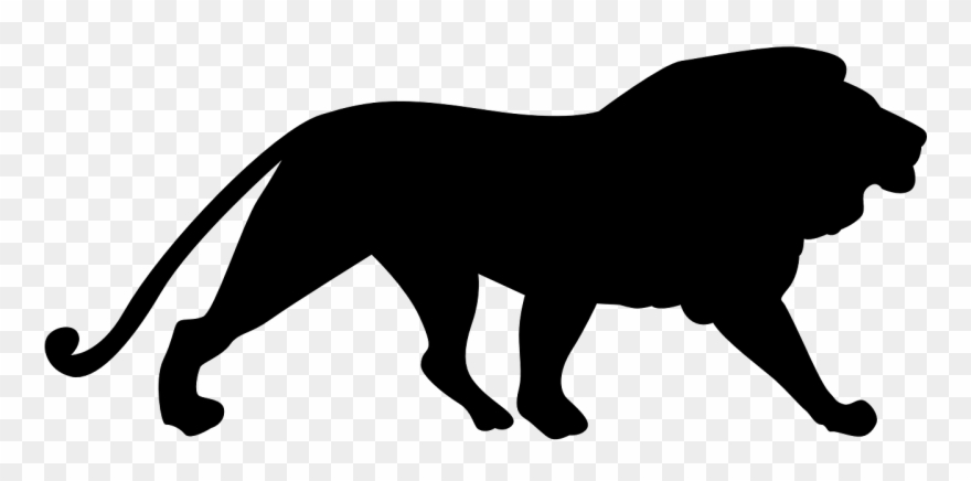 Transparent Africa Clipart Simple - Lion Silhouette Clipart - Png Download
