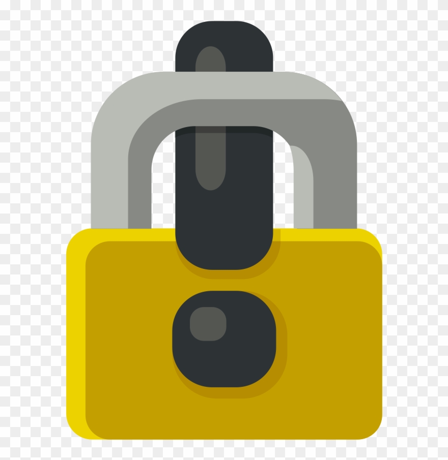 Locked Exclamation Mark - Pad Lock Png Vector Clipart