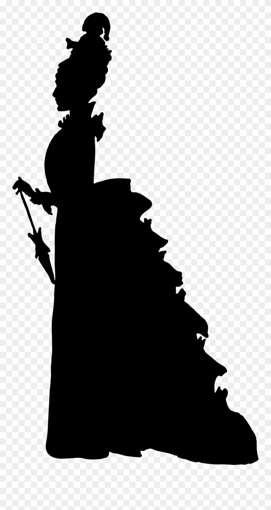 Clipart - 19th Century Woman Silhouette - Png Download