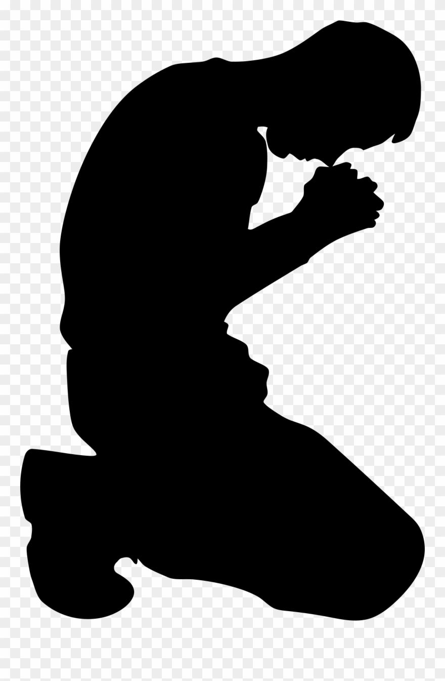 Shaow Clipart Prayer - Man Praying Silhouette Png Transparent Png