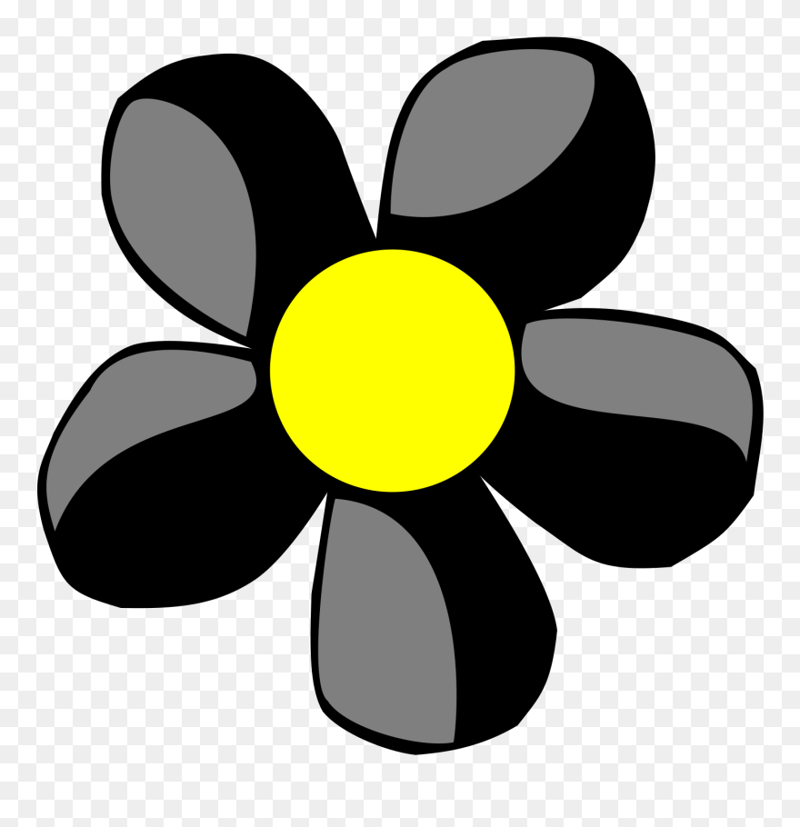 Black Daisy Cliparts - Blue Colour Flower Clipart - Png Download