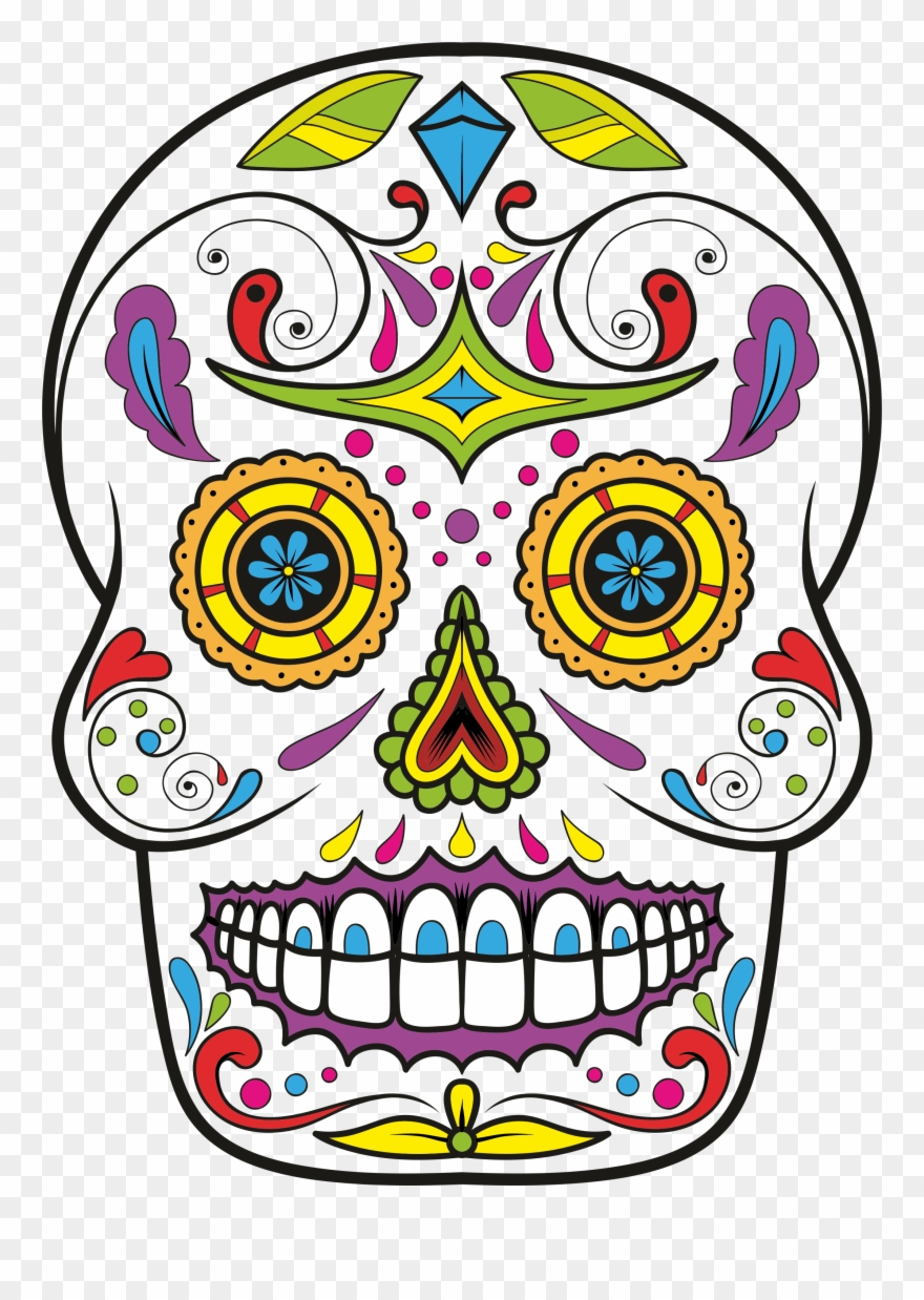 Share - Imagenes Del Dia De Muertos A Color Clipart