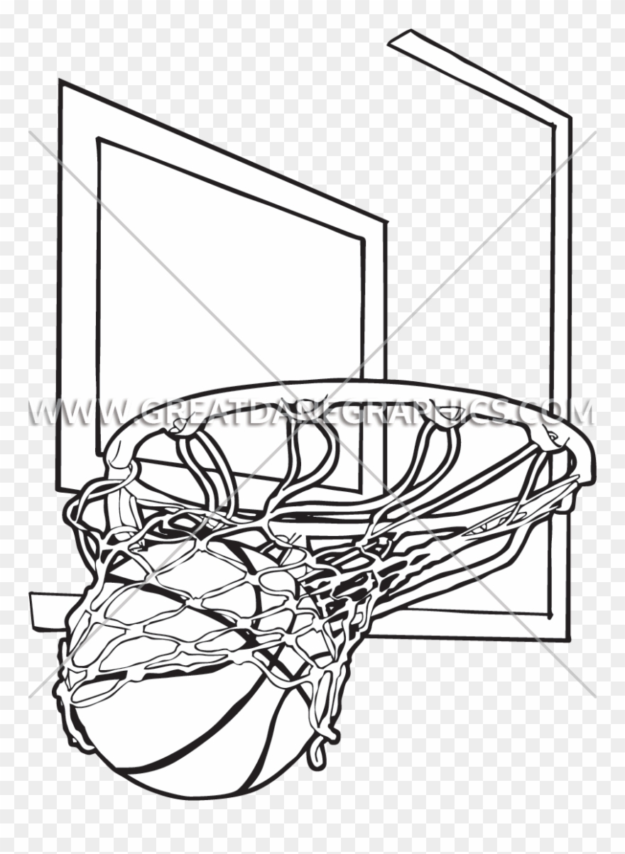 Basketball Net Drawing At Getdrawings - Basketball Hoop Drawing Clipart