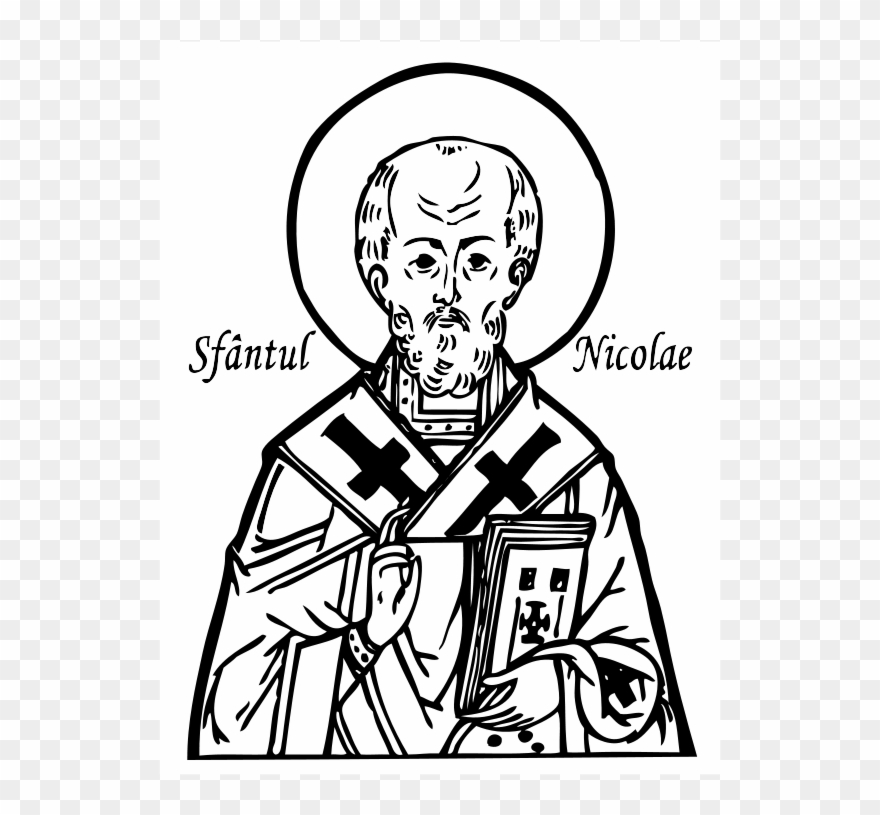 Saint Nicholas Clip Art - St Nicholas Icon Coloring Page - Png Download