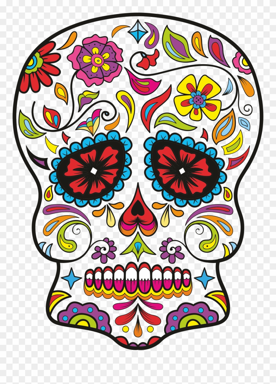 Share - Day Of The Dead - Sugar Skull Shower Curtain Clipart