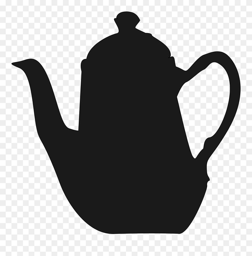 Teapot White Tea Cup Black Tea - Tea Pot Silhouette Png Clipart
