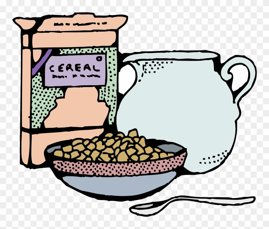 Medium Image - Cereal Breakfast Clipart Black And White - Png Download