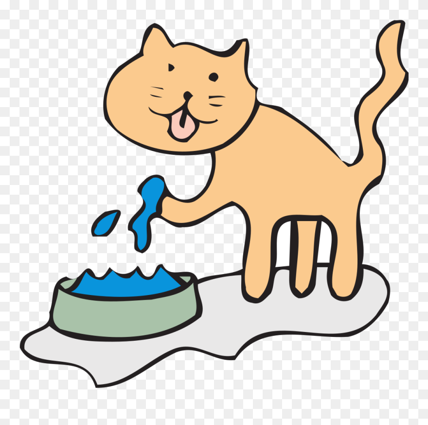 Clipart Cat Bath - Animal Drink Water Clipart Png Transparent Png