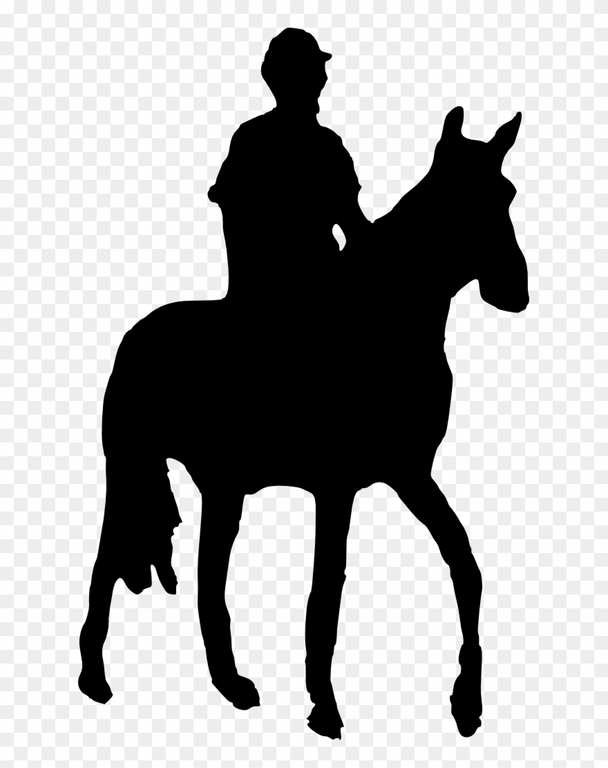 A Horse - Man On Horse Silhouette Clipart