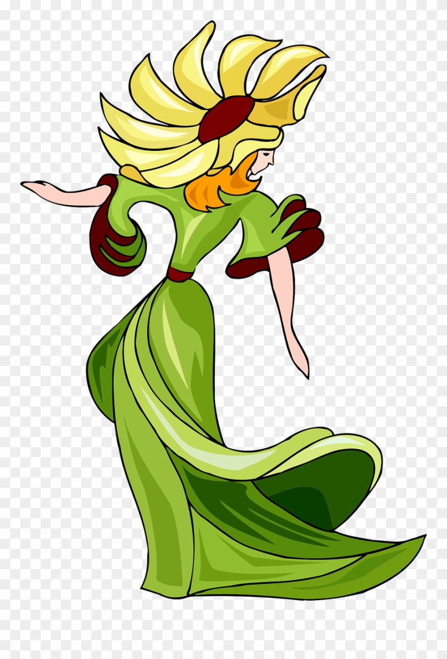 Floral Design Common Sunflower Cut Flowers Woman - Dance Clipart