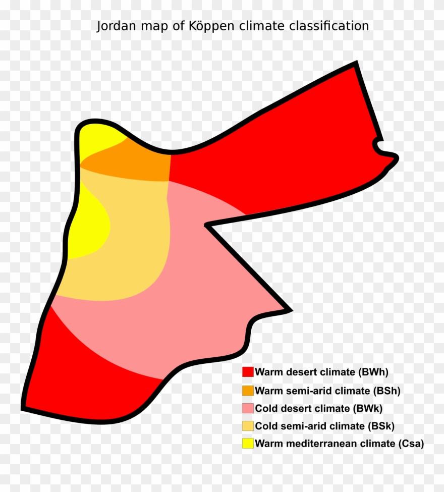 A Köppen Climate Classification Map Of Jordan - Climate Map Of Jordan Clipart