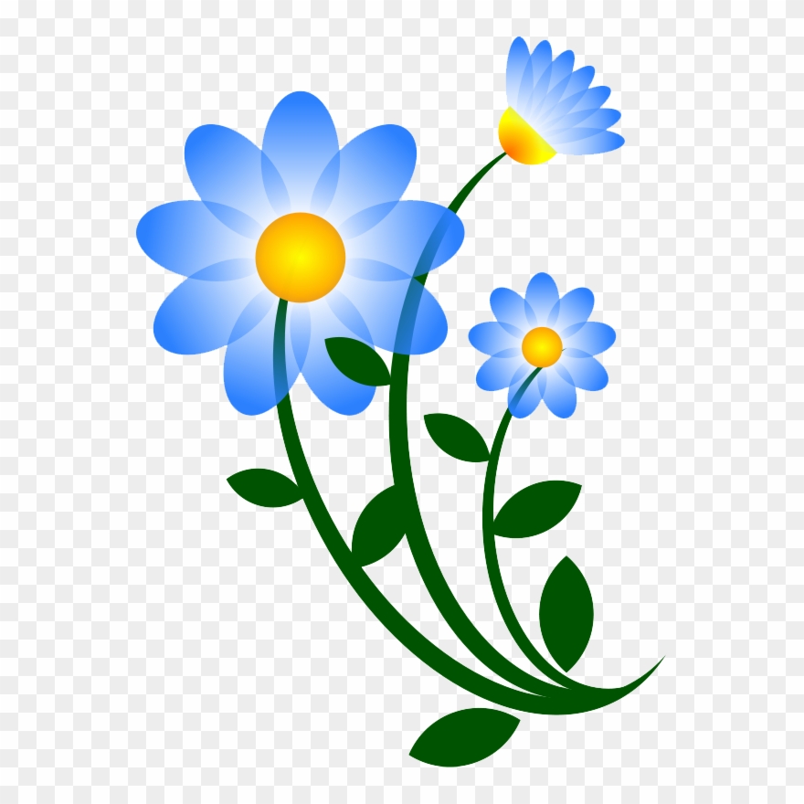 Floral Clip Art Images Free Download - Blue Flowers Clip Art - Png Download