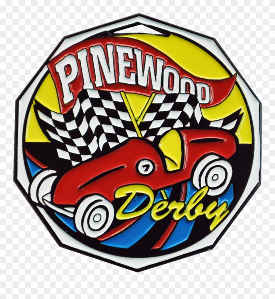Race Car Clipart Derby - Pinewood Derby Color Enamel Decagon Medal - Png Download