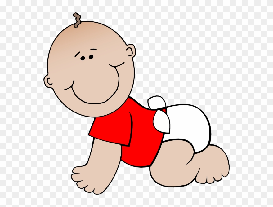 Crawling Baby Red Clip Art - Baby Clipart Transparent Background - Png Download