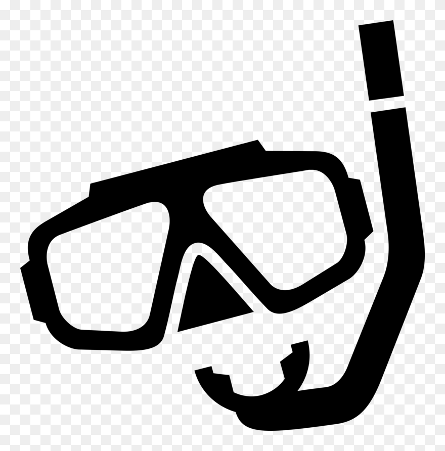 Diving & Snorkeling Masks Scuba Diving Underwater Diving - Scuba Mask Clip Art - Png Download