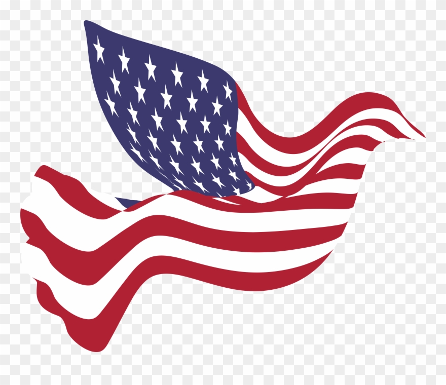 American Flag Clip Art Images Free Download Ud83e Udd37 - Dove With American Flag - Png Download
