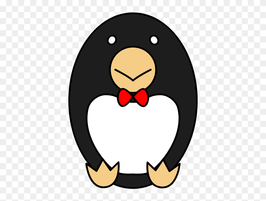 Little Penguin Bow Tie Bird Tux - Penguins With A Red Bow Tie Clipart