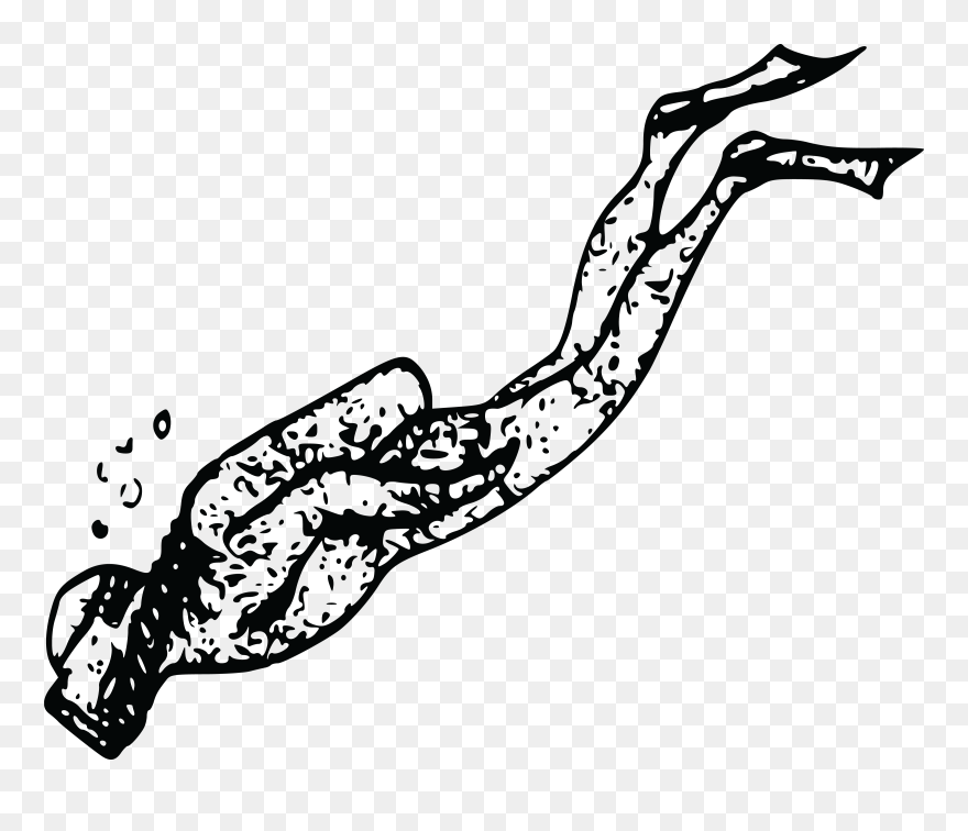 Big Image - Draw A Scuba Diver Clipart