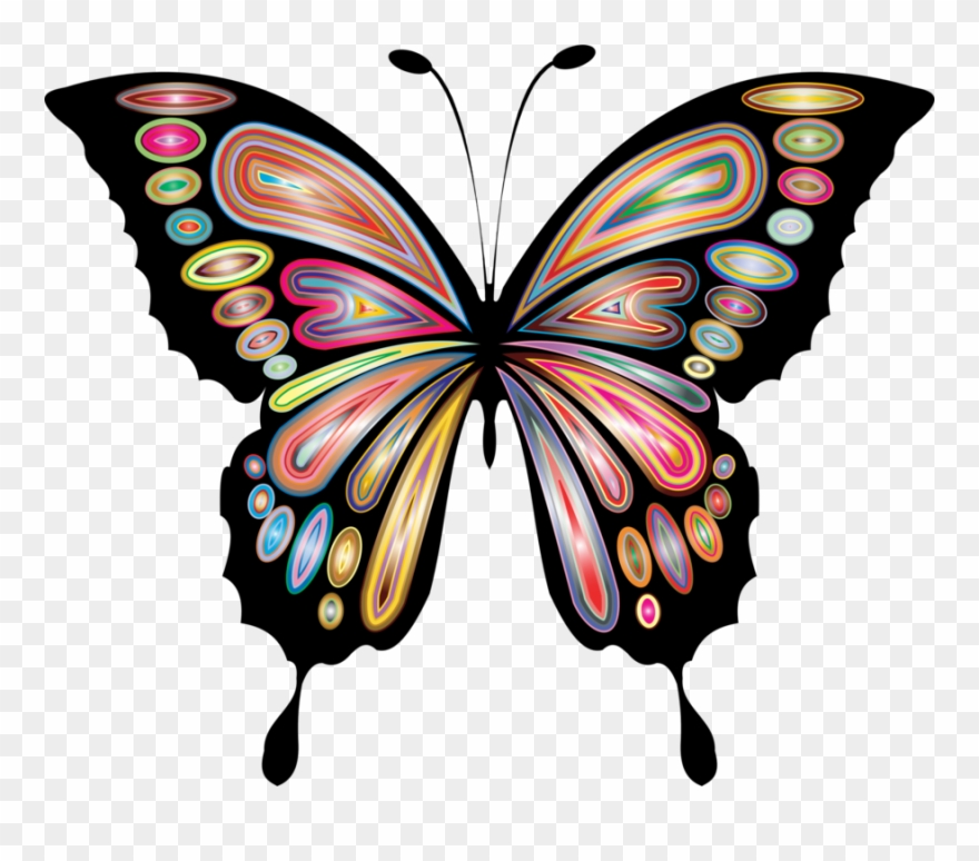 Butterfly Blue Purple Swallowtails Drawing - Tie And Dye Butterfly Clipart