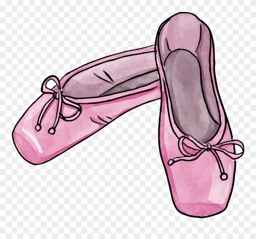 Ballet Shoe Drawing Illustration - Dibujo Zapatillas De Ballet Clipart