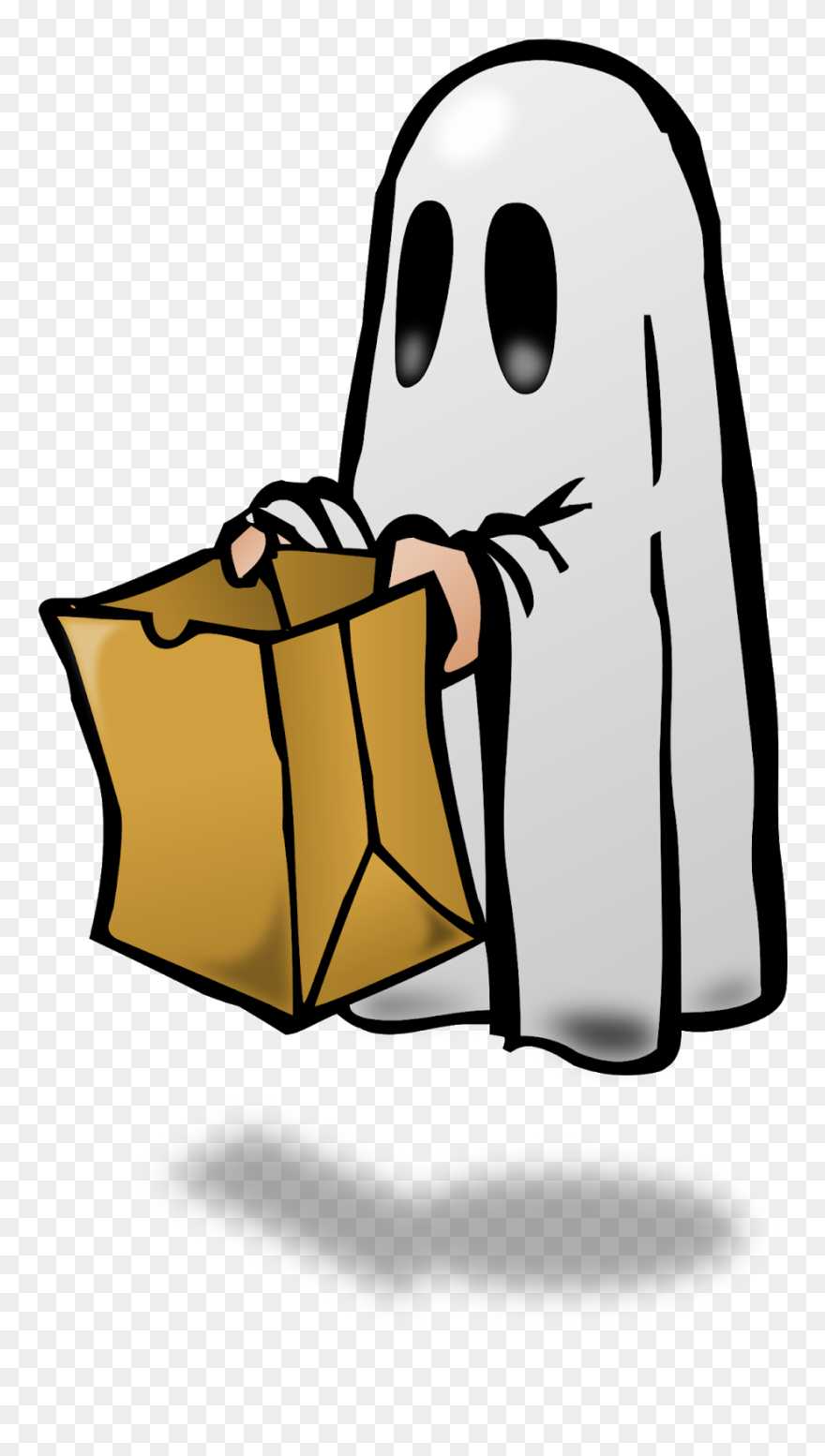 Trick Or Treat - Ghost Trick Or Treating Clipart