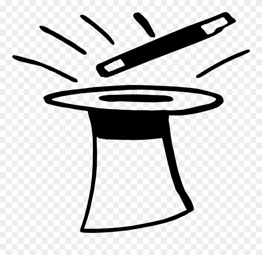 Magic Clipart Black And White - Black And White Magician Png Transparent Png