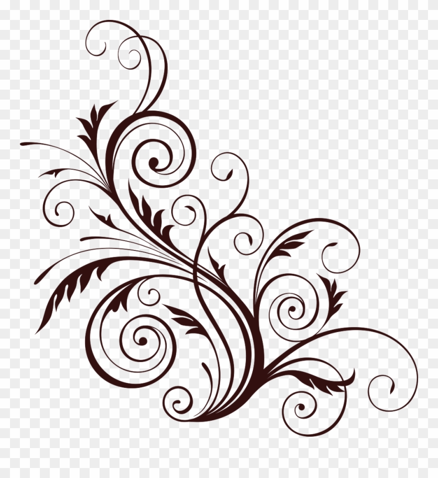Brown Floral Png Template - Floral Design Pattern Png Clipart