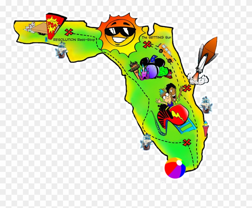 Florida Map Clipart {free} By Preptoon - Florida Clip Art Free - Png Download