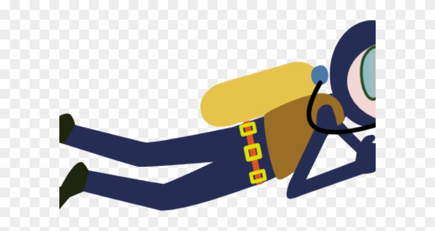 Diver Clipart Deep Water - Scuba Diver Cartoon - Png Download