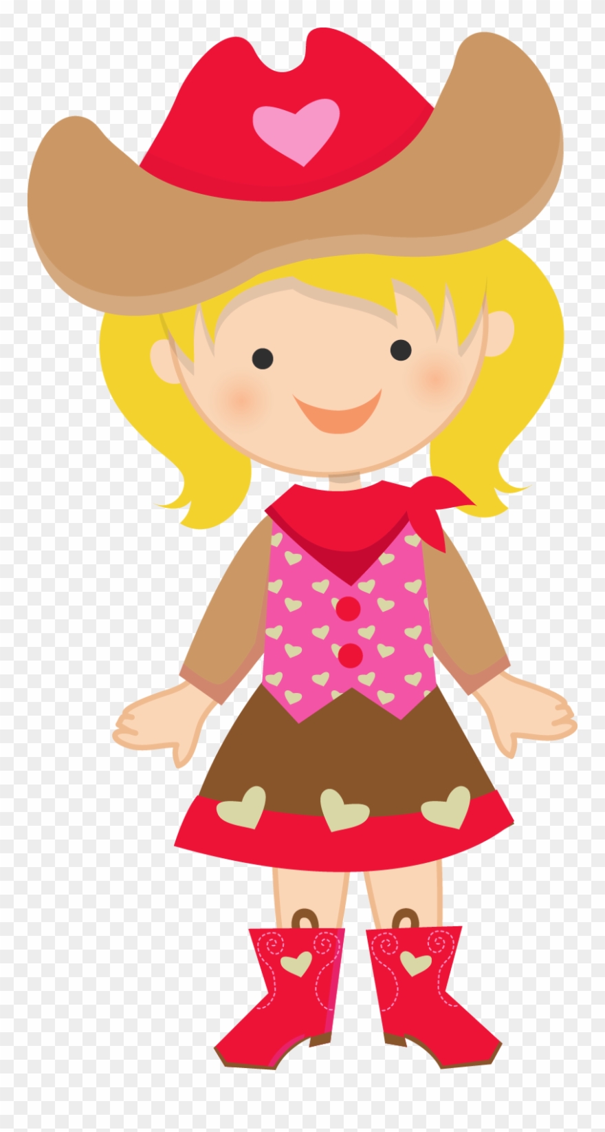 Cowboy Clipart Western Sheriff Star - Niña Vaquera Animada - Png Download