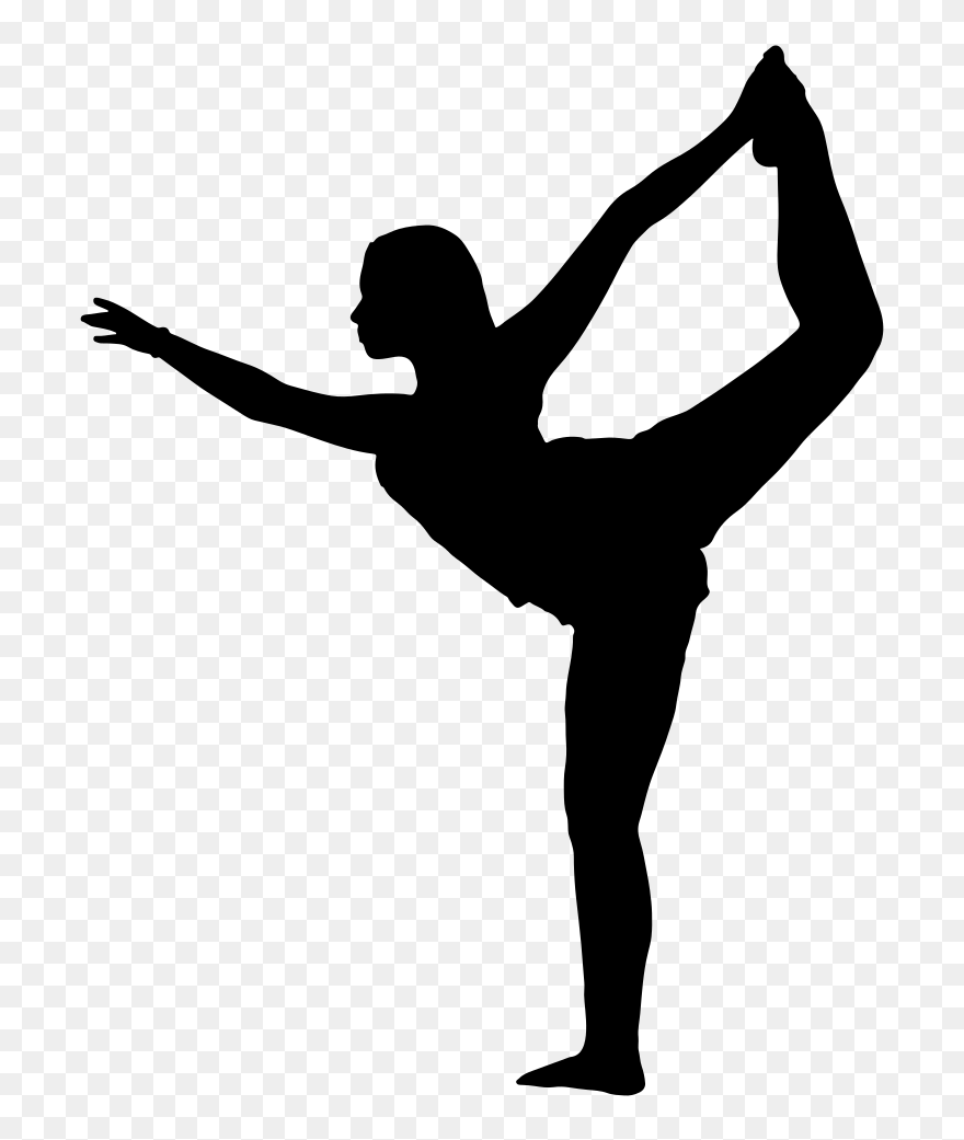 Clipart Female Yoga Pose Silhouette 5 Black Girl Ballerina - Yoga Poses Silhouette Png Transparent Png