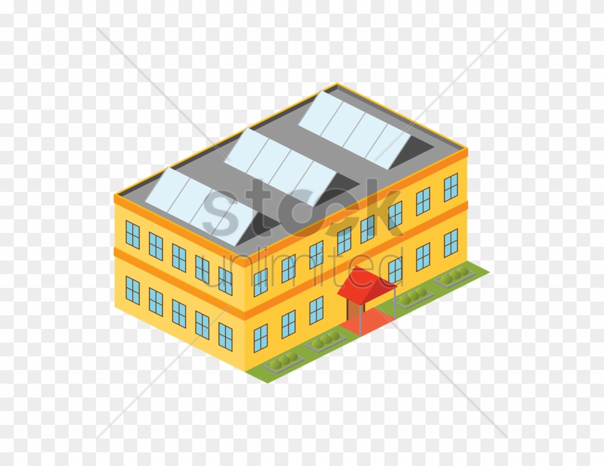 Download School Building With Solar Panels Clipart - School Building With Solar Panels - Png Download