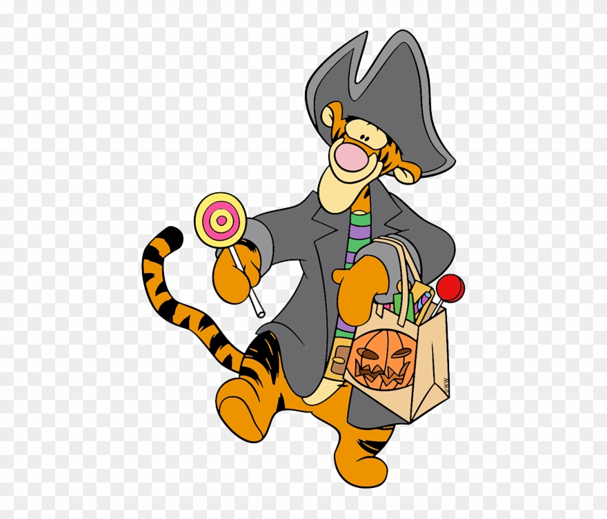 Clip Art Of Tigger As A Pirate Trick Or Treating On - Tigger Halloween Clipart - Png Download