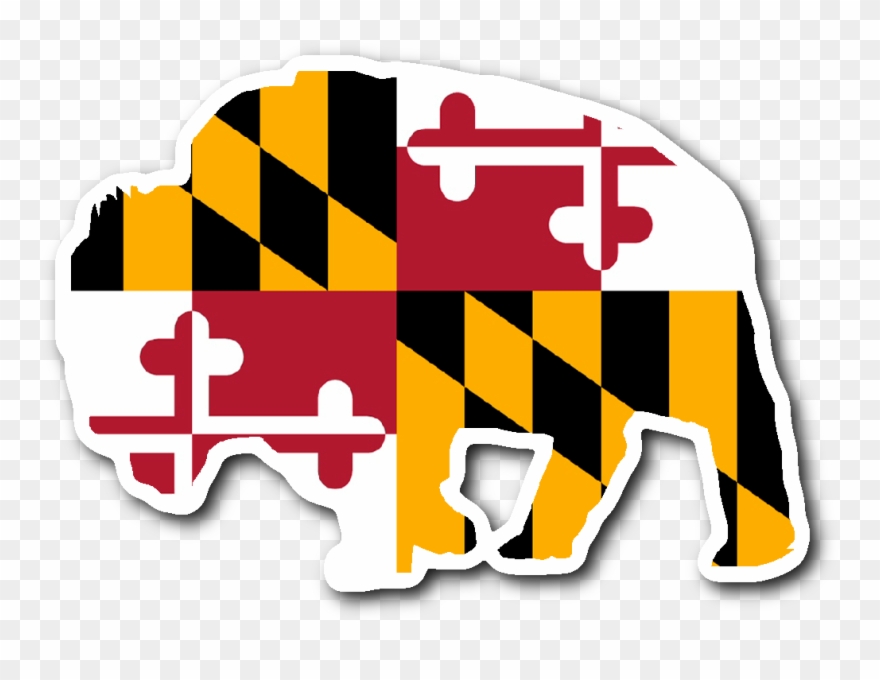 Maryland Buff Dye Cut Sticker 3"x4" Sticker - Maryland State Flag 1861 Clipart