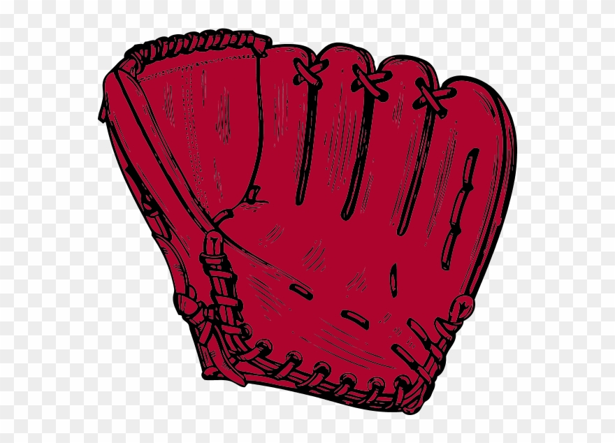 Baseball Glove Clip Art - Red Baseball Glove Clipart - Png Download