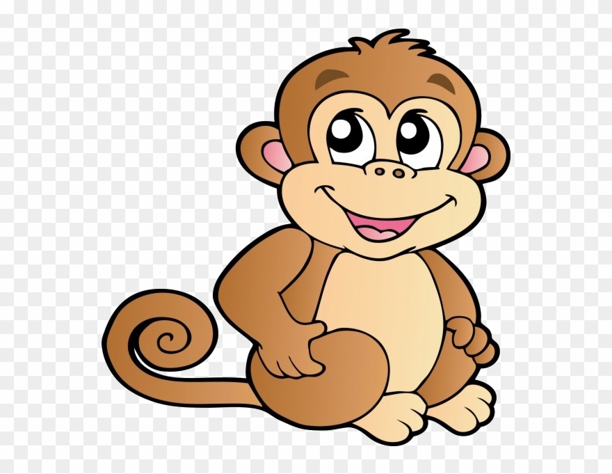 Diver Clipart Caricature - Cartoon Monkey - Png Download