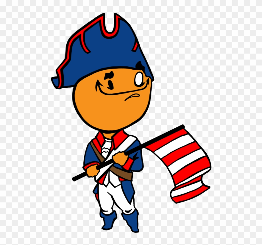 Kwak Chibi Patriot With Flag By Kwakedoutproductions - American Revolution Patriots Cartoon Clipart