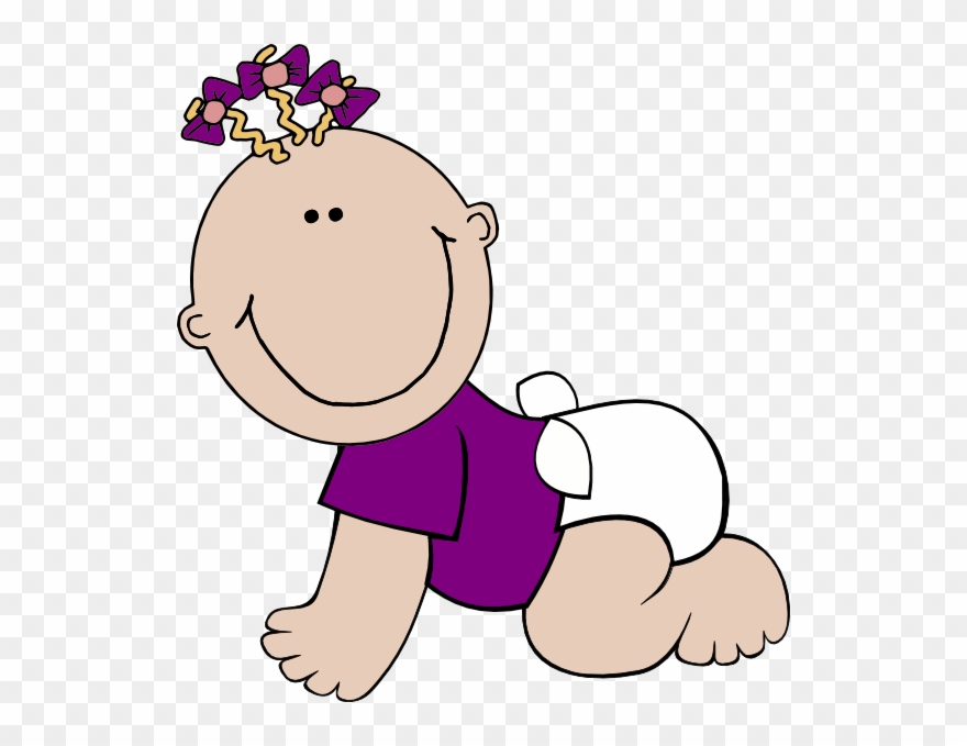 Baby Clipart Animated - Clip Art Baby Girl - Png Download