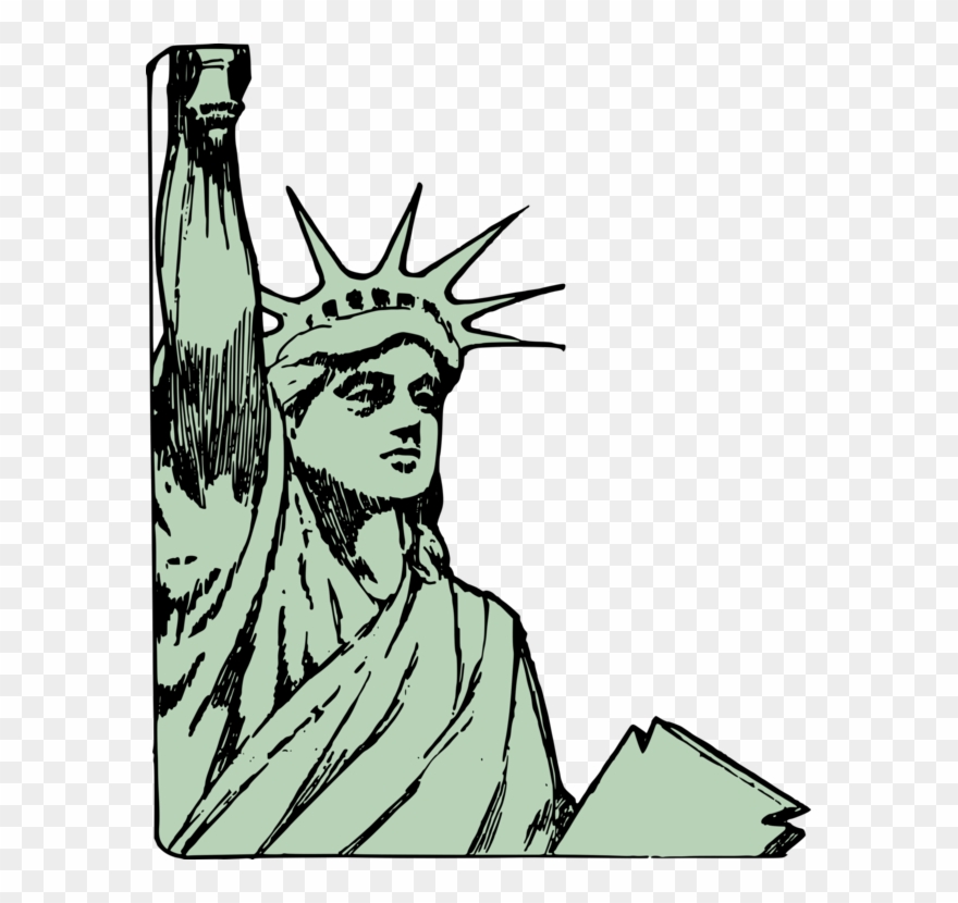 Statue Of Liberty Face Drawing Monument - Lady Liberty Drawing Face Clipart
