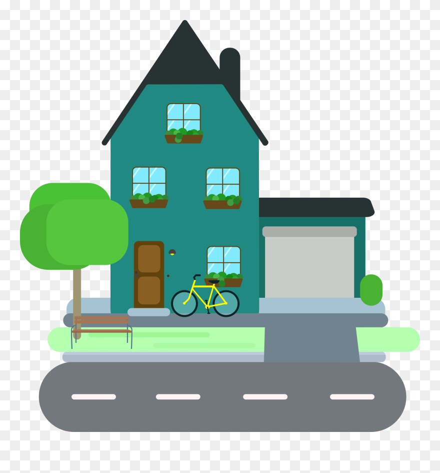 Porch Clipart Garage Door - Family House Png Transparent Png