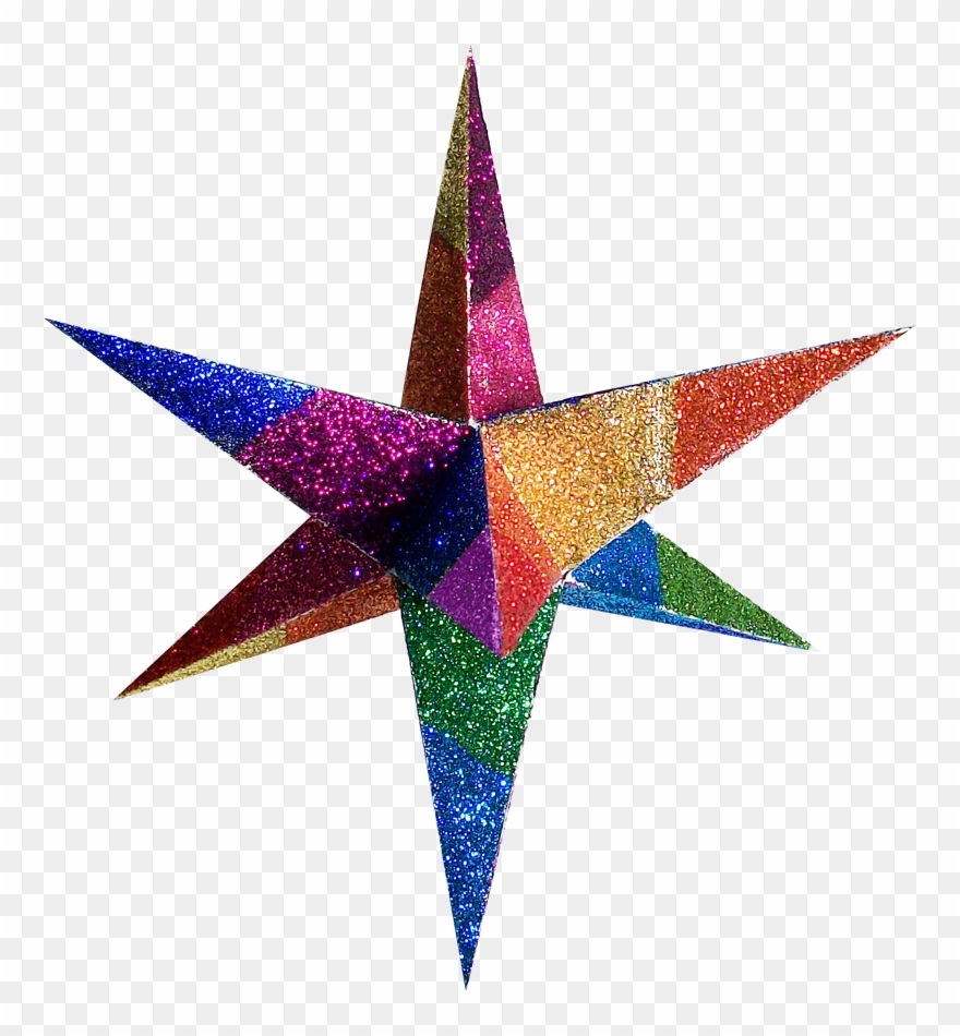 Paper Star Cliparts - Make 8 Point Paper Star - Png Download