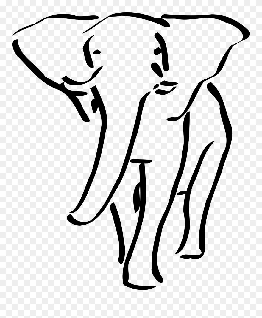 Elephant Clip Art Black And White - Elephant Clip Art - Png Download