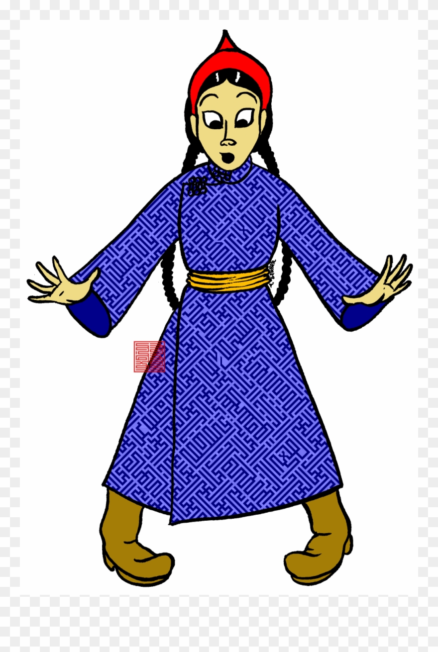 Mongolian Clipart China National Costume - Mongolia Traditional Clothing Clipart - Png Download