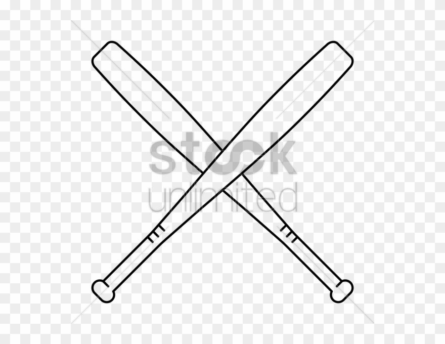 Crossed Baseball Bat Clip Art Clipart Baseball Bats - Crossed Baseball Bat Clip Art - Png Download