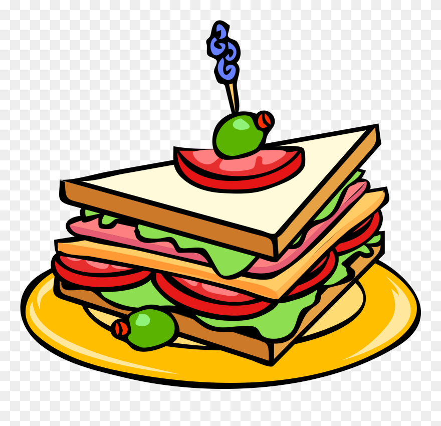 Club Sandwich Vegetarian Cuisine Tuna Fish Sandwich - Club Sandwich Clipart - Png Download
