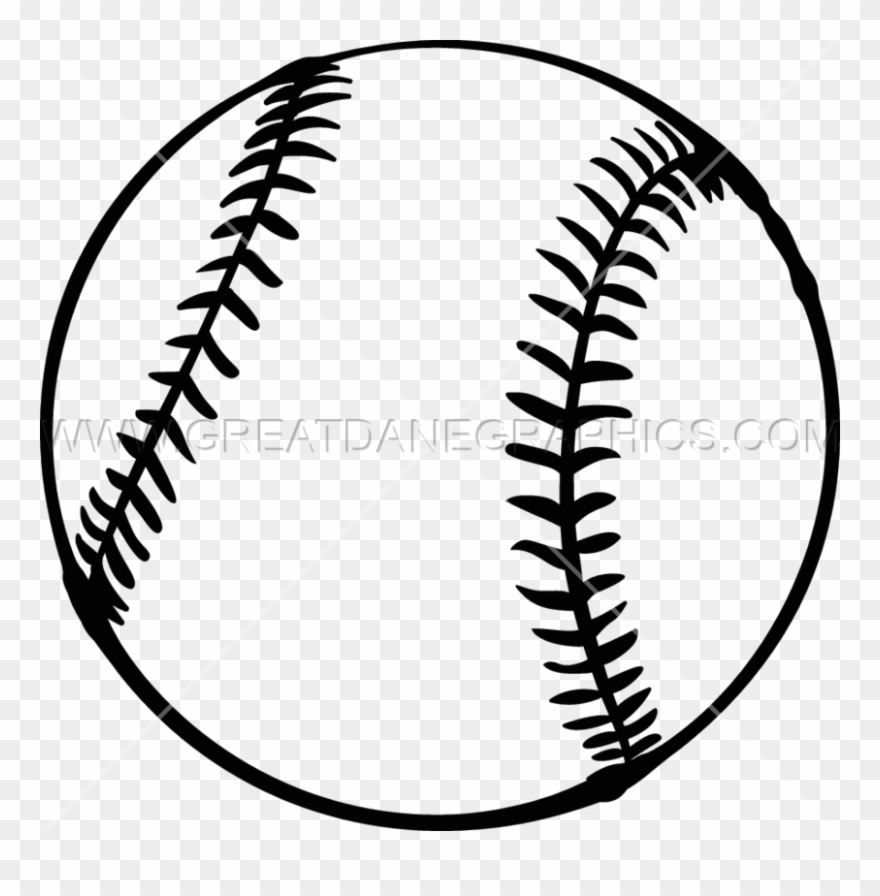 Softball Black And White Clipart Softball Baseball - Softball Drawing - Png Download